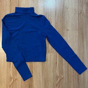 Cropped Blue Turtleneck Longsleeve H&M Basics
